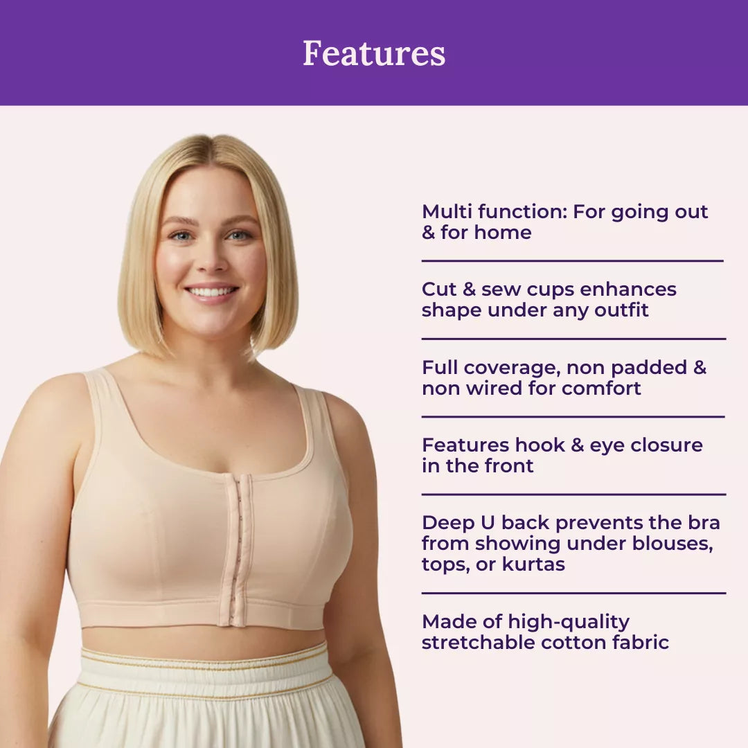 Features Of Plus Size Front Open Bras-Skin