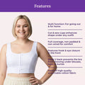 Features Of Plus Size Front Open Bras-White