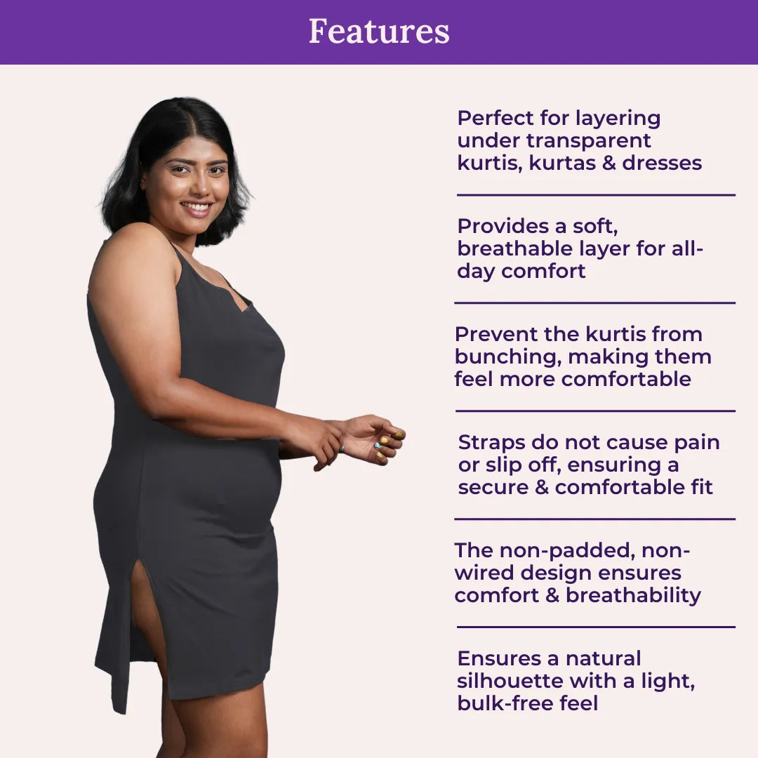 Features Of Plus Size Kurti Slip Adjustable Strap