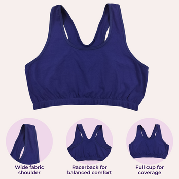 Lounge/Home Bra For Elderly | Non Padded | Non Wired | Racerback | Full Coverage | 2 Pack