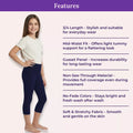 Features Of Teen Cropped Leggings-Navy Blue