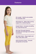 Teens Cropped Leggings with product feature - Ylellow