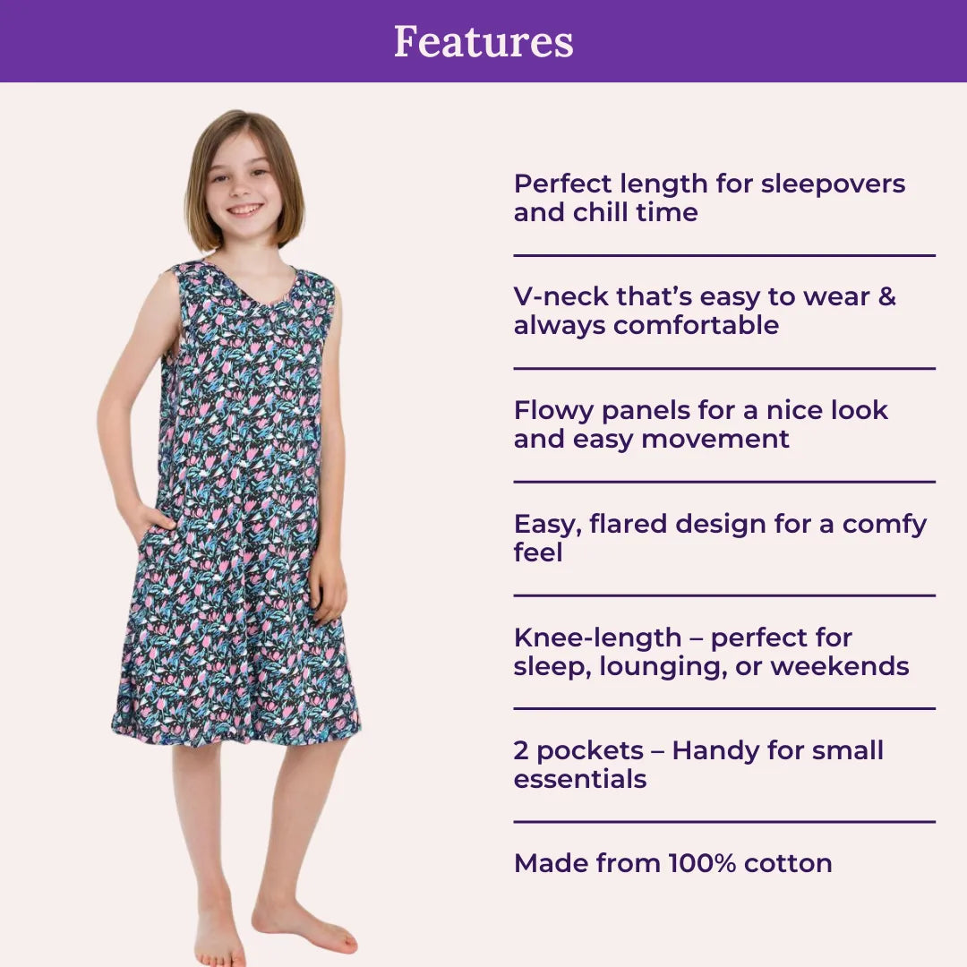 Girls Nighties Multicolor Pack Of 1