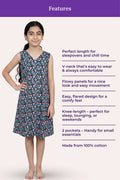 Features Of V-Neck Night Gowns Teen Multicolor