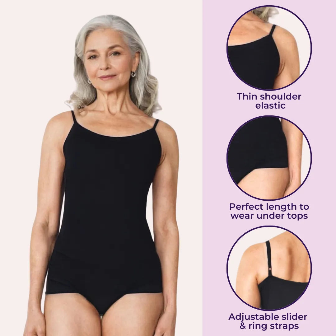 Adjustable Strap Camisoles For Elderly Women Black & Skin