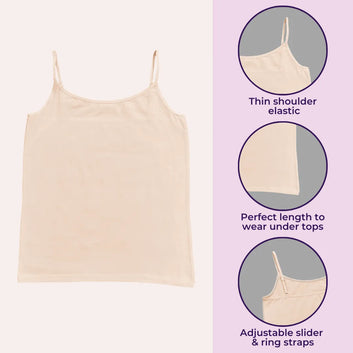 Camisoles For Older Ladies | Adjustable Straps | Full Coverage | 3-Pack