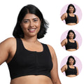 Front Open Bra For Women Black Pack Of 3