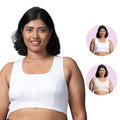 Front Open Bra Full Coverage White & Skin