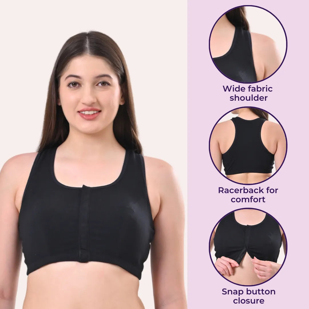 Front Open Cotton Bra Features