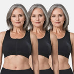 Front Closing Bras For Elderly Black Pack Of 3