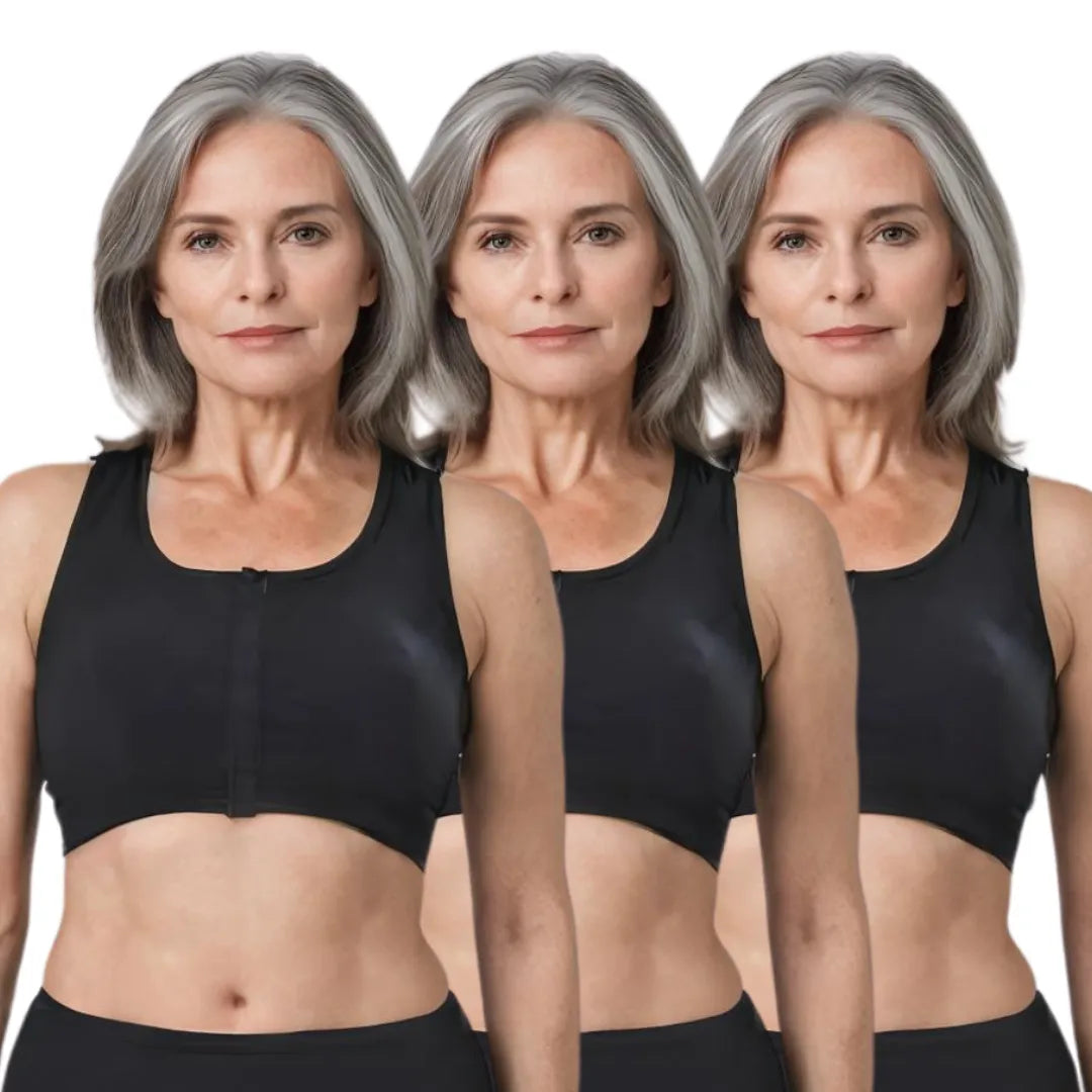 Front Closing Bras For Elderly Black Pack Of 3