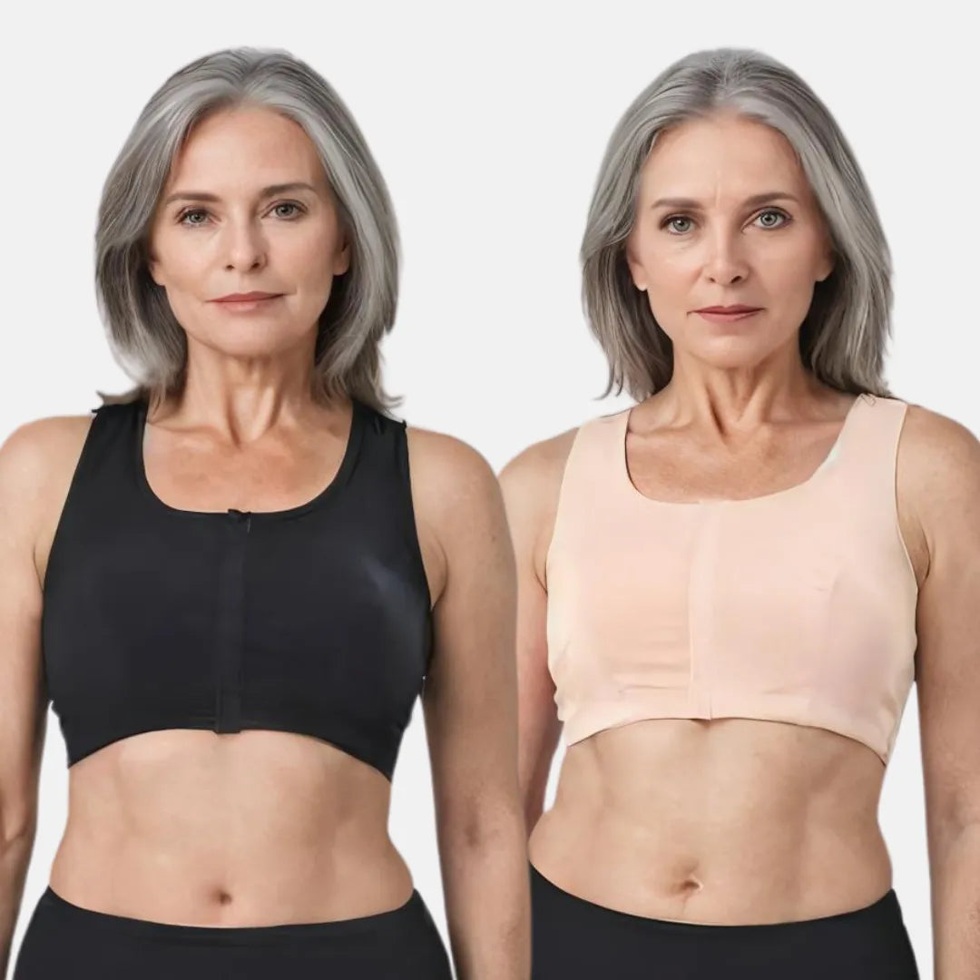 Front Closure Bras For Seniors Black & Skin