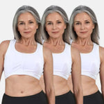 Front Closure Bras For Seniors Plus Size White  Pack Of 3