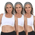 Front Closure Bras For Seniors Plus Size White  Pack Of 3