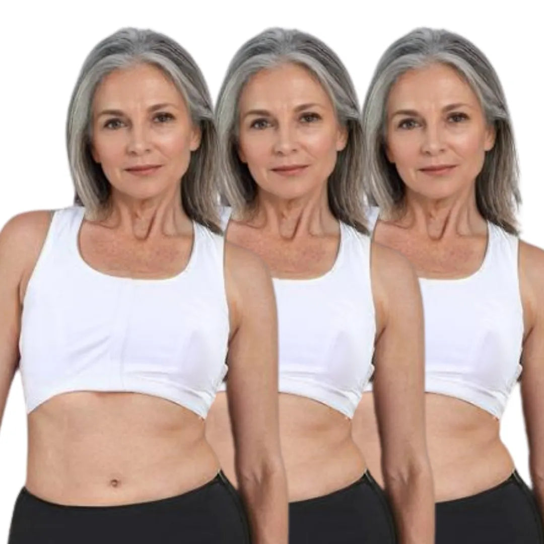Front Closure Bras For Seniors Plus Size White  Pack Of 3