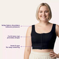 Front Hook Bra For Plus Size Women Detailing-Black