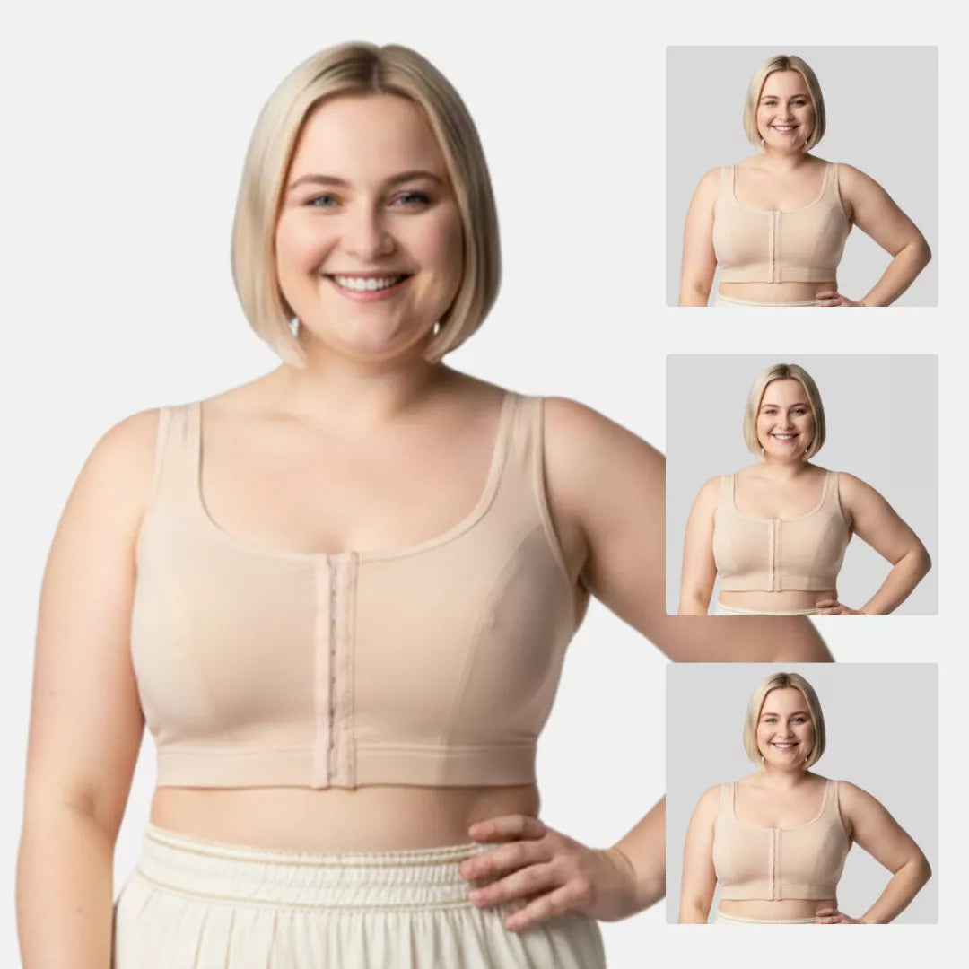 Front Hook Bra For Plus Size Women Skin Pack Of 3