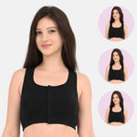Front Open Bra For Women Black Pack Of 3