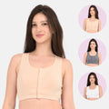 Front Open Bra Skin Steel Grey White