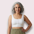 Front Open Bra With Hooks & U Back For Elderly - White