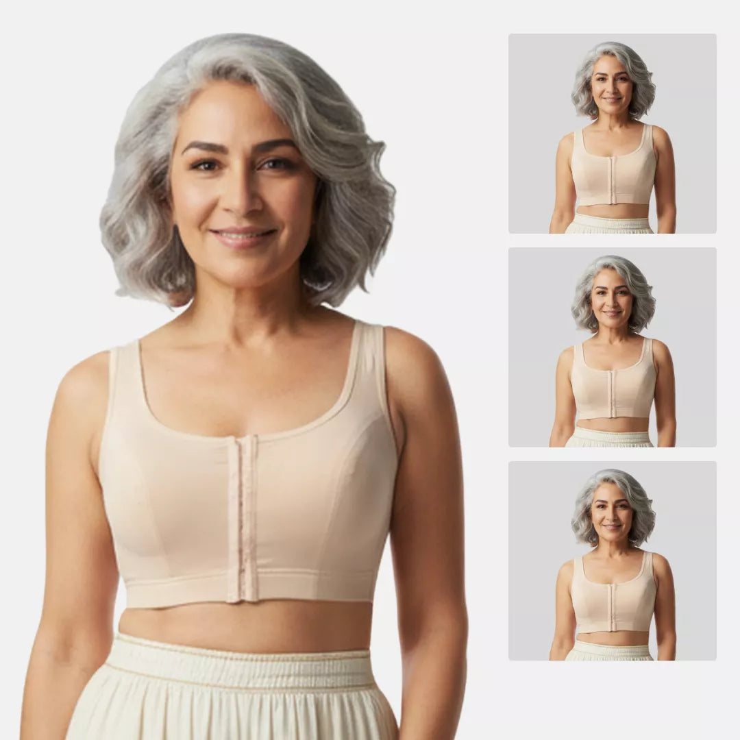  Front Open Bra With Hooks & U Back For Elderly - Skin