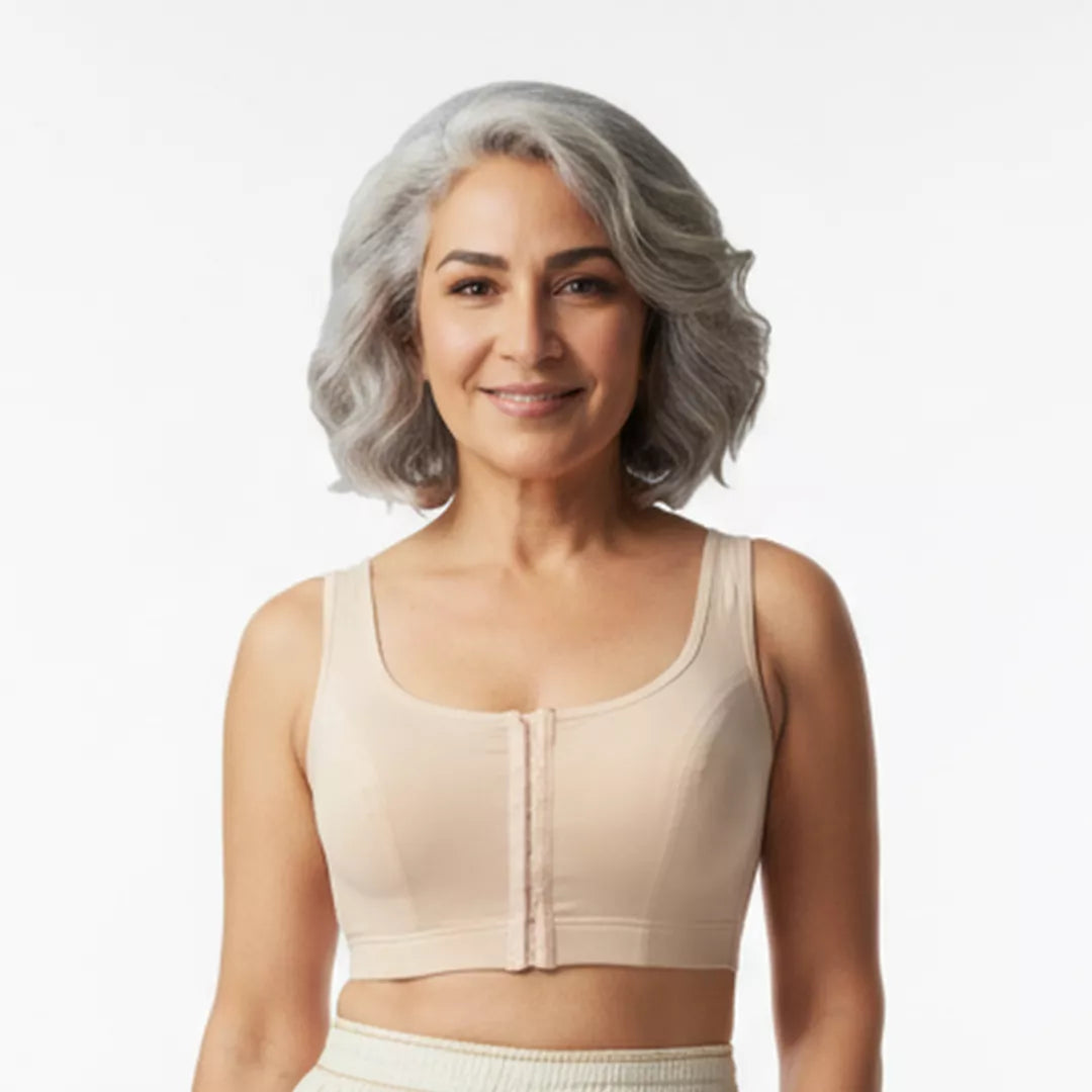  Front Open Bra With Hooks & U Back For Elderly - Skin 