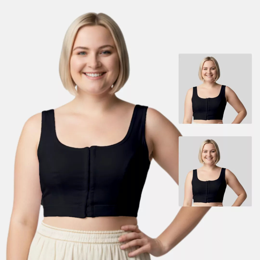 Front Open Hook Bra Black Pack Of 2