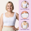 Front Open Hook Bra Features-White