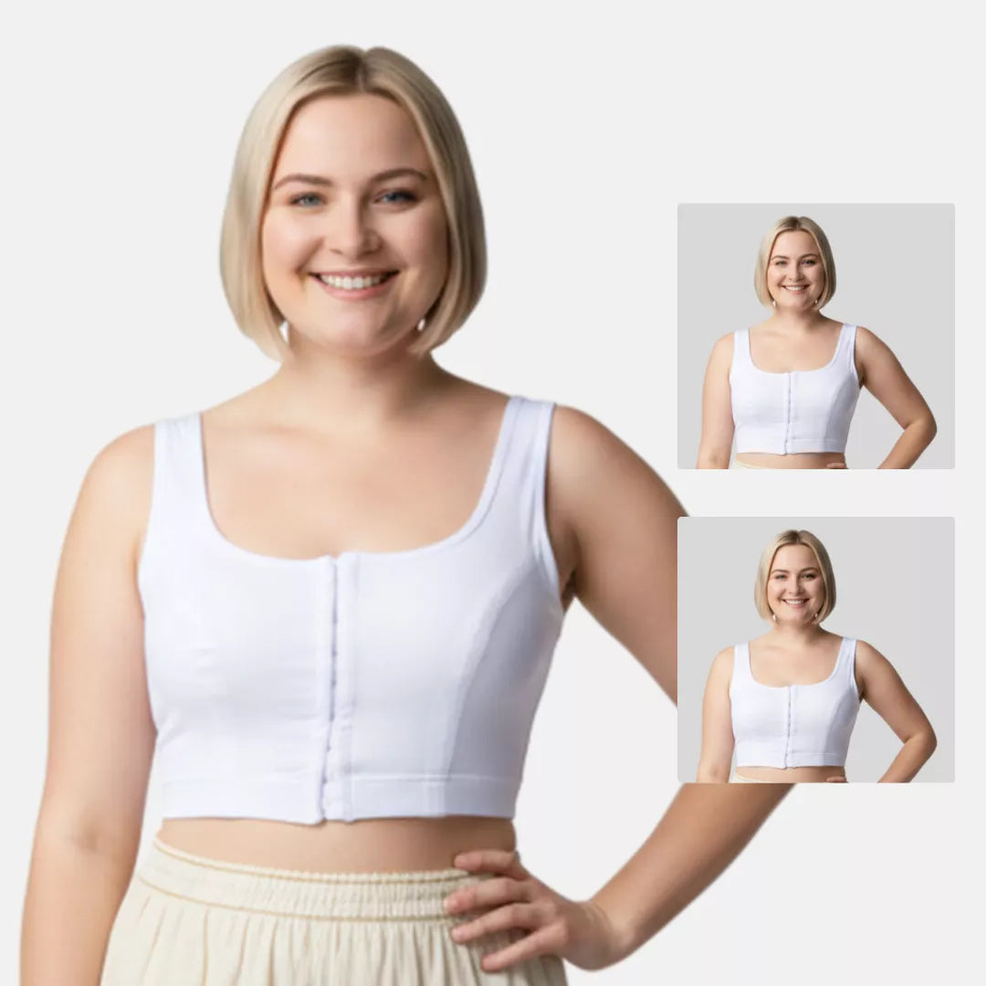 Front Open Hook Bra For Plus Size White Pack Of 2
