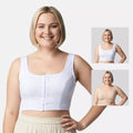 Front Open Hook Bra For Plus Size White & Skin