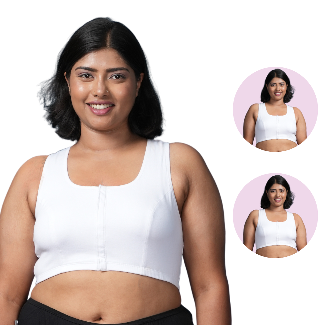 Front Open Padded Bra India White Pack Of 2