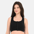 Front Side Open Bra Black