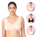 Full Coverage Nursing Sleep Bra Skin, Black & White