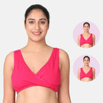 Full Coverage Nursing Sleep Bra Dark Pink Pack Of 2