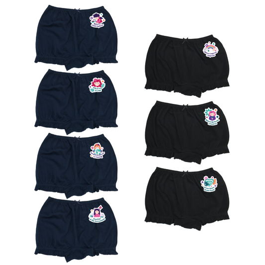 Girl's Bloomers | Ultra Soft Waistband | Protects Privacy | 7 Pack