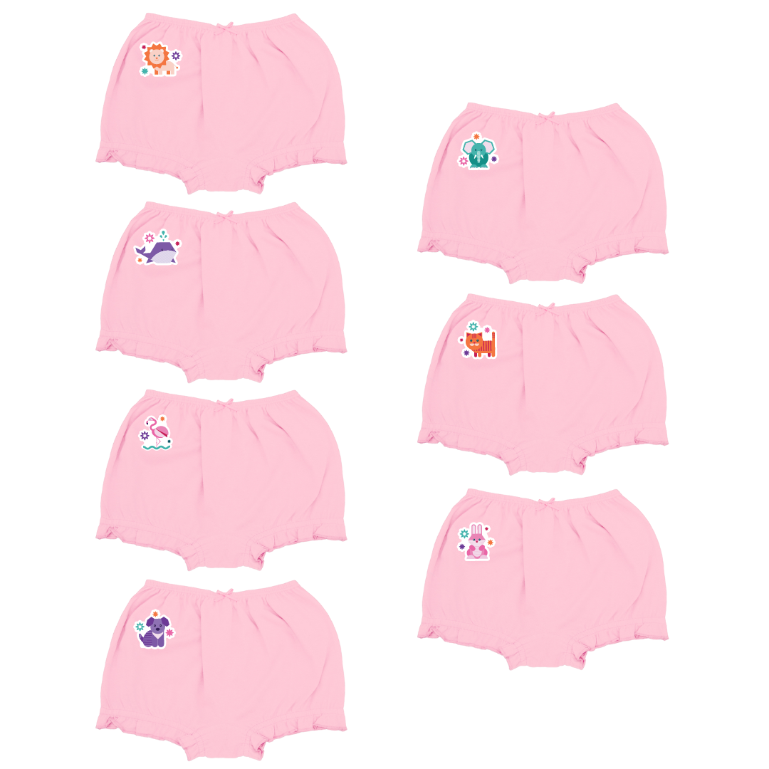 Girls Bloomers Pink 7 Pack