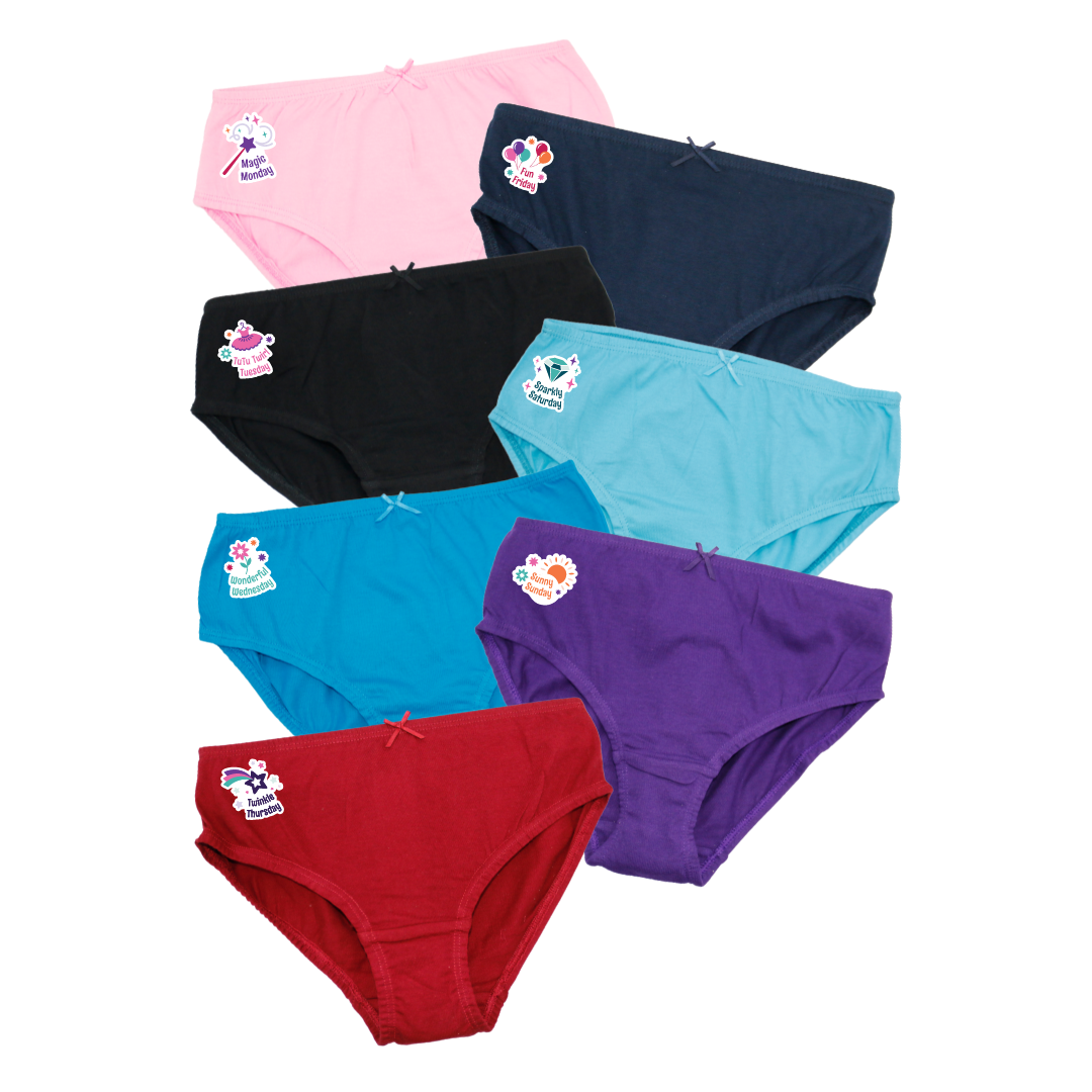Girls Panties Mixed Colors 7 Pack