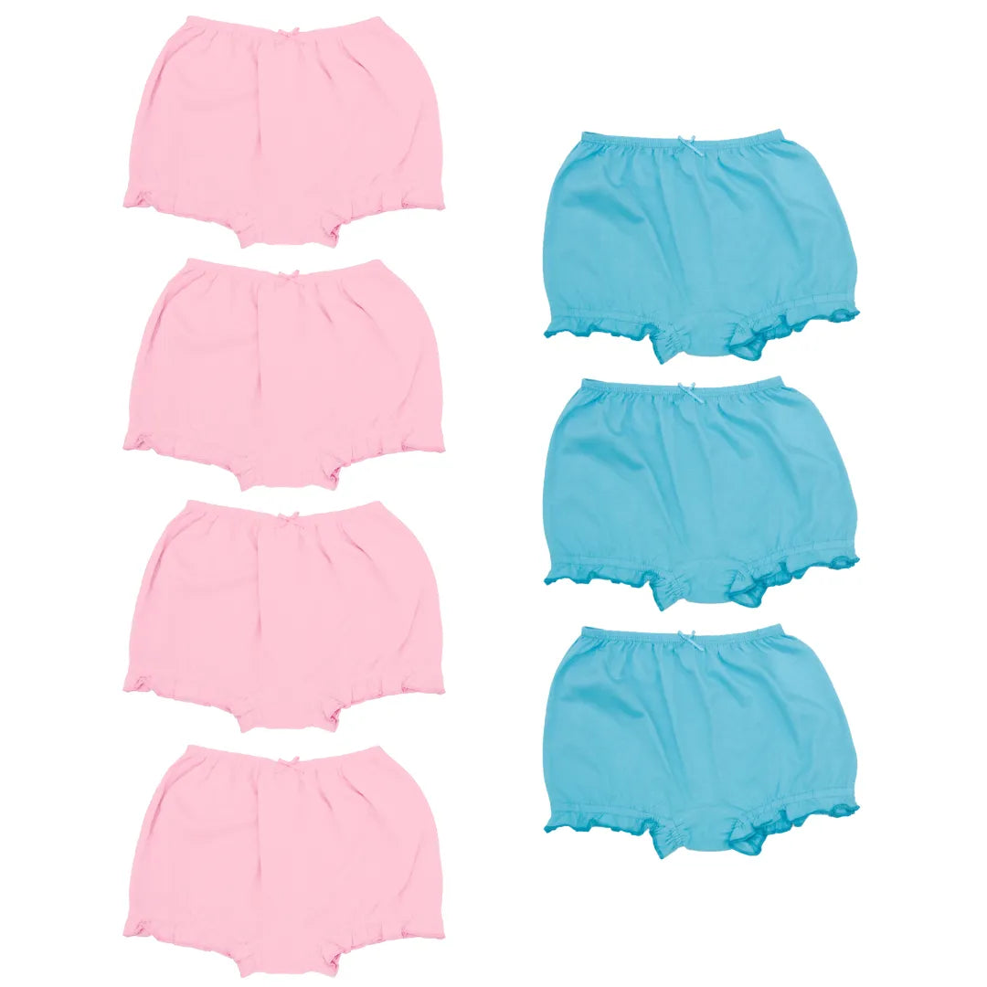 Girls Bloomers Light Pink & Light Blue Colors 7 Pack