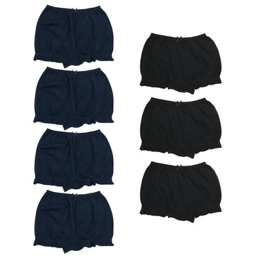 Girls Bloomers Navy Blue & Black Colors 7 Pack