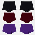 Girls Boyshort Underwear Black, Wine & Magenta
