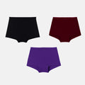 Girls Boyshort Underwear Black, Wine & Magenta