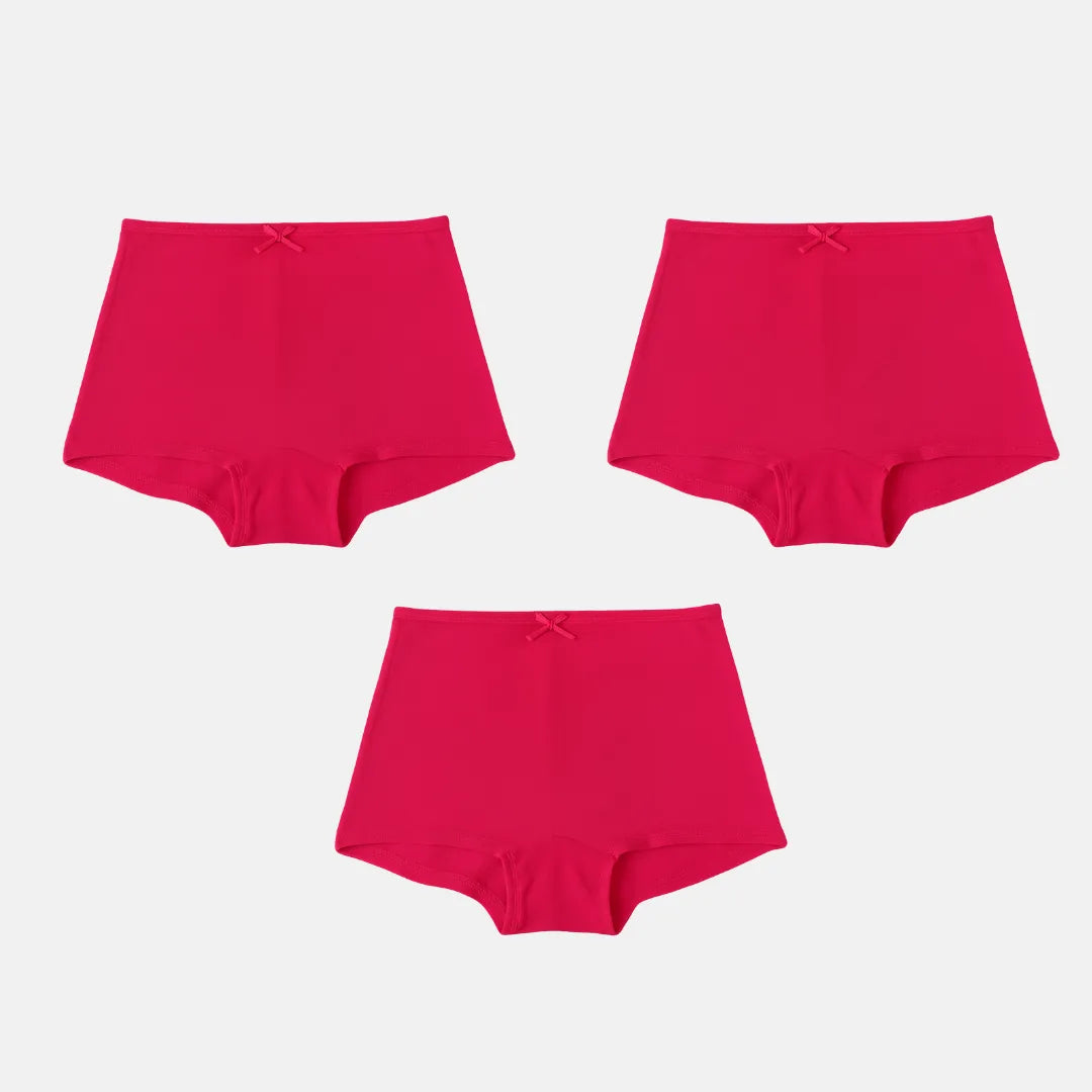 Girls Boyshort Underwear Dark Pink Pack Of 3