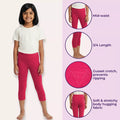 Girls Capris Features Dark Pink