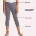Girls Capris Main Features Grey