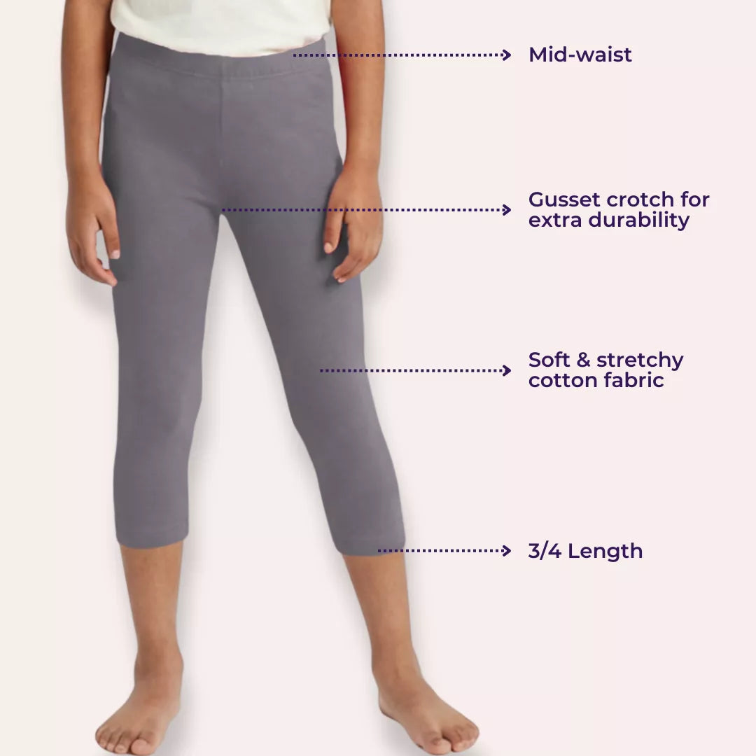 Girls Capris Main Features Grey
