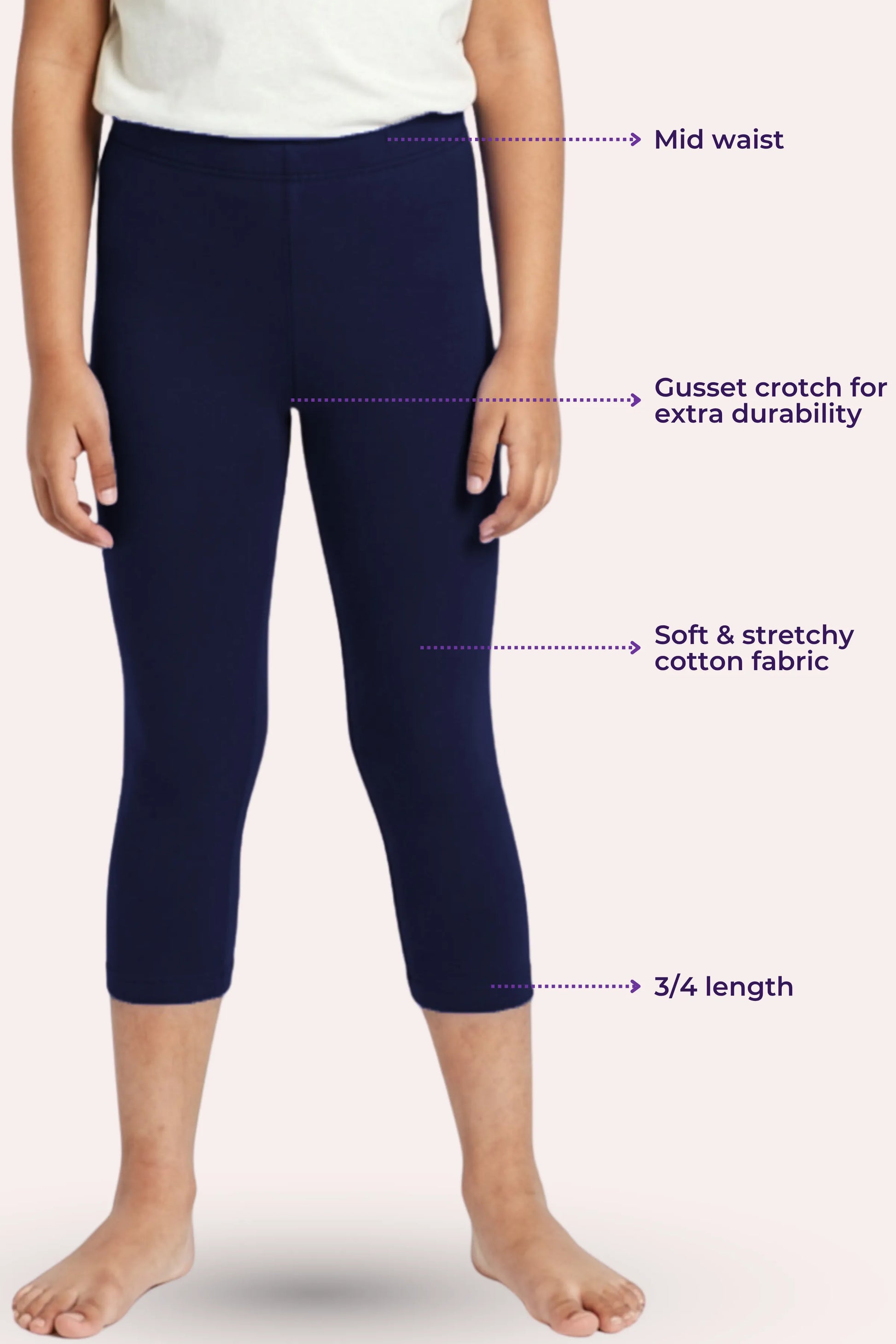 navy blue color capris - for girls