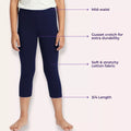 Girls Capris Main Features Navy Blue