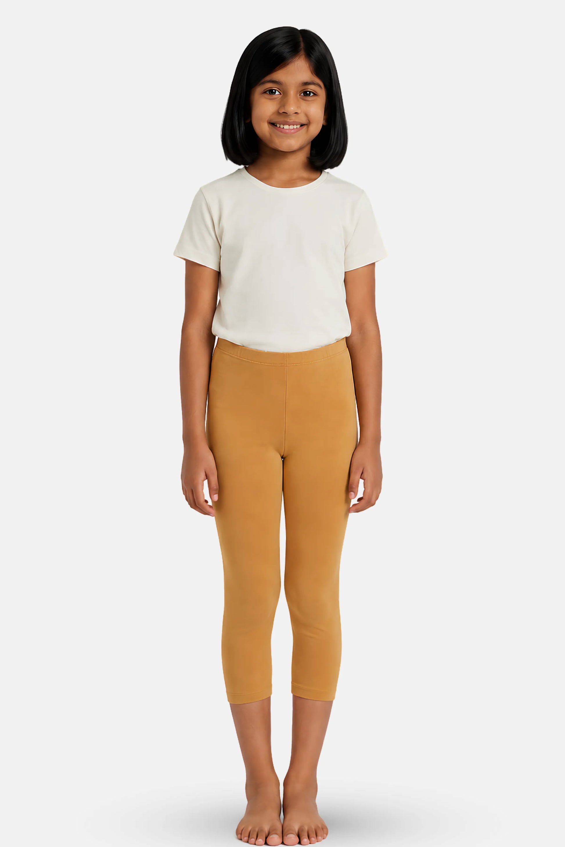 Girls Playtime Cropped Leggings Caramel