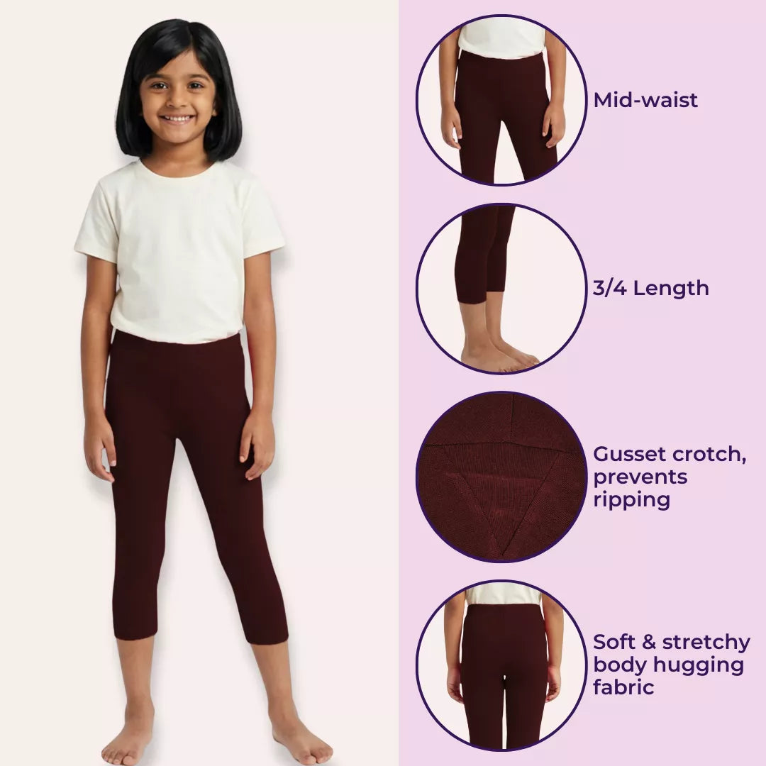 Girls Capris Brown