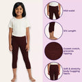 Girls Cropped Leggings Features Brown